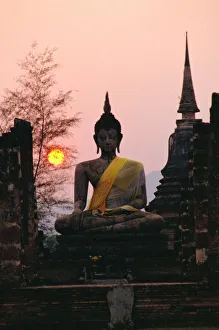 Prints of Seated Buddha statue, Wat Mahathat, Sukhothai, Thailand Thailand Prints: Seated Buddha Print, Wat Mahathat Sukhothai Thailand