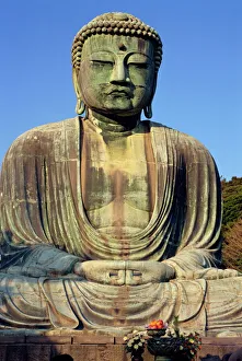 The seated statue of the Great Buddha of Kamakura in The seated statue of the Great Buddha of Kamakura in