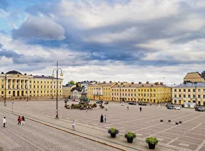 Senate Square Finland Prints: Senate Square, elevated view, Helsinki, Uusimaa County, Finland, Europe