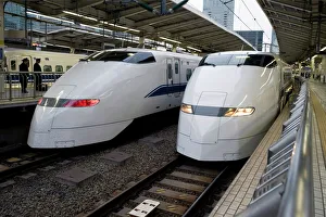 Series 300 Shinkansen bullet trains waiting at Tokyo Station, Tokyo, Japan Series 300 Shinkansen bullet trains waiting at Tokyo Station, Tokyo, Japan