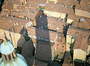Travel Europe Photography Prints: Shadow of the Asinelli tower