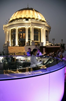 Bangkok Cityscape At Night Prints: The Sirocco Bar