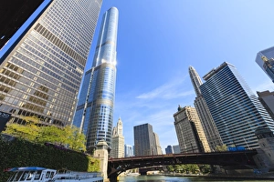 Skyscrapers along the Chicago River, including Trump Tower, Chicago, Illinois, United States of America, North America Skyscrapers along the Chicago River, including Trump Tower, Chicago, Illinois, United States of America, North America
