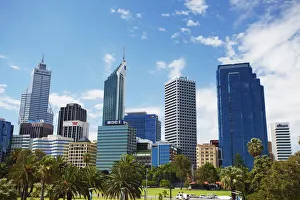 Skyscrapers of city skyline, Perth, Western Australia, Australia, Pacific Skyscrapers of city skyline, Perth, Western Australia, Australia, Pacific