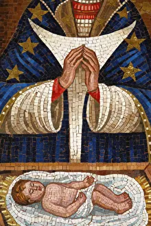 Detail of Slovenian Virgin mosaic, Annunciation Basilica, Nazareth, Galilee, Israel Detail of Slovenian Virgin mosaic, Annunciation Basilica, Nazareth, Galilee, Israel