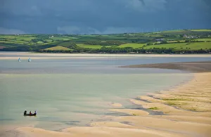 Small boats in the River Camel estuary near the Town bar sand bar, Padstow Small boats in the River Camel estuary near the Town bar sand bar, Padstow