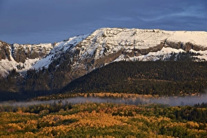 Uncompahgre National Forest Scenery Prints: Snow-covered mountain in the Sneffels Range in the fall