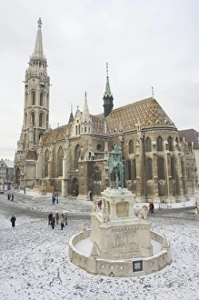 Budapest Castle Hill Prints: Snow on St