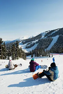 Snowboarders at Whistler mountain resort, venue of the 2010 Winter Olympic Games Snowboarders at Whistler mountain resort, venue of the 2010 Winter Olympic Games