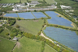 UK Rural Landscape Prints: Solar panels in Cornwall, England, United Kingdom, Europe