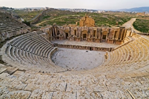 Theatres Prints: The South Theatre, Jerash: A Roman Print from Jordan