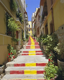 Spain Prints: Spanish Steps in Calpe Print