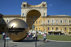 Images Dated 27th September 2013: Print of Arnaldo Pomodoro's Sphere Within Sphere in the Cortile della Pigna