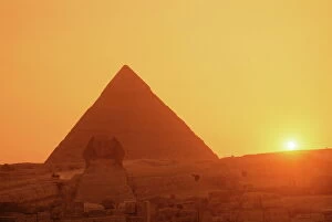 Historic Cairo Collection: Sphinx and Kefren (Chephren) pyramid, Giza, UNESCO World Heritage Site