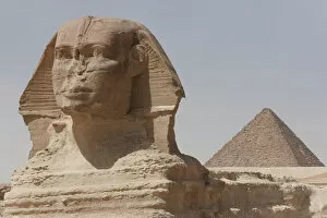 Historic Cairo Collection: The Sphinx and the Pyramid of Menkaure in Giza, UNESCO World Heritage Site, near Cairo, Egypt