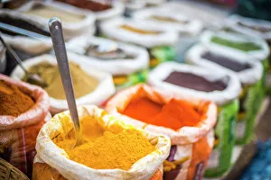 Spices for sale in Mapusa Spice Market, Goa, India, Asia Spices for sale in Mapusa Spice Market, Goa, India, Asia