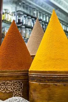 Medina of Marrakesh Collection: Spices for sale in souk, Medina, Marrakech, Morocco, North Africa, Africa