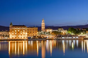 Cathedral Of Saint Domnius Prints: Split Harbour with Cathedral of Saint Domnius, Split, Dalmatian Coast, Croatia, Europe
