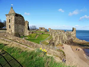 UK Landmarks Prints: St. Andrews Castle, Fife, Scotland, United Kingdom, Europe