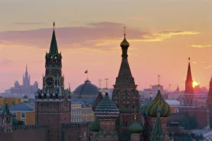 Moscow Cityscape Photography Prints: St. Basils Cathedral and Kremlin