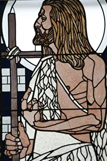Stained glass by Koloman Moser of Saint Jean, Am Steinhof church (Church Leopold), Vienna Stained glass by Koloman Moser of Saint Jean, Am Steinhof church (Church Leopold), Vienna