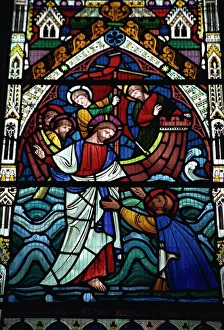 Prints of Stained glass window, Ely Cathedral, Ely, Cambridgeshire, England, United Kingdom, Europe Cambridgeshire Prints: Stained Glass Window Print, Ely Cathedral, England