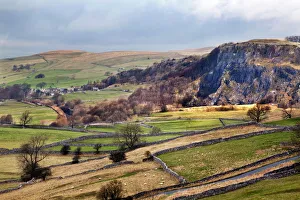 Yorkshire Dales Landscape Prints: Stainforth Scar from Langcliffe near Settle