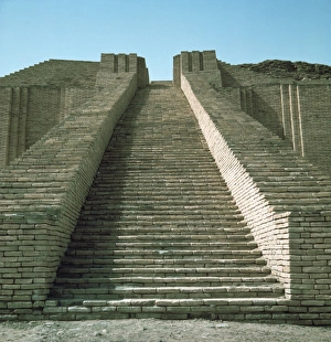 Middle East Architecture Prints: Staircase on ziggurat