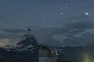 Stars over Matterhorn viewed from the observatory tower of Kulmhotel Gornergrat, Zermatt Stars over Matterhorn viewed from the observatory tower of Kulmhotel Gornergrat, Zermatt