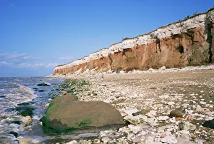 Prints of Start or end of The Wash, Hunstanton Cliffs, Norfolk, England, United Kingdom, Europe Norfolk Prints: The Wash Print, Hunstanton Cliffs Landscape