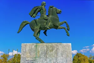 Statue of Alexander The Great on Bucephalus horse at the city waterfront, Thessaloniki Statue of Alexander The Great on Bucephalus horse at the city waterfront, Thessaloniki