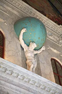 Statue of Atlas holding the Universe on his shoulders in the Royal Palace, Amsterdam Statue of Atlas holding the Universe on his shoulders in the Royal Palace, Amsterdam