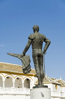Full Length Male Statue Prints: Statue at the bull ring