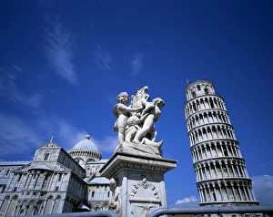 Pisa Italy Landmarks Prints: Statue, Leaning Tower and Duomo