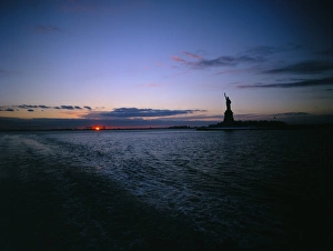 Statue Of Liberty Sunset Prints: Statue of Liberty at sunset