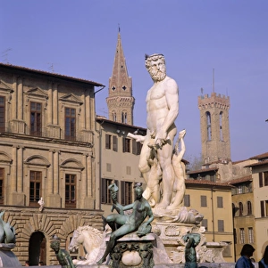 Tuscany Italy Travel Guide Prints: Statue of Neptune