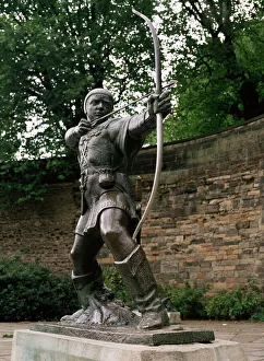 Statue of Robin Hood, Nottingham, Nottinghamshire, England, United Kingdom, Europe Statue of Robin Hood, Nottingham, Nottinghamshire, England, United Kingdom, Europe