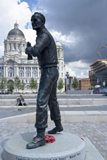 Albert Dock Liverpool Prints: Statue by Tom Murphy, of Captain Frederick John Walker