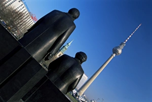 Fernsehturm Berlin Germany Prints: Statues of Marx and Engels