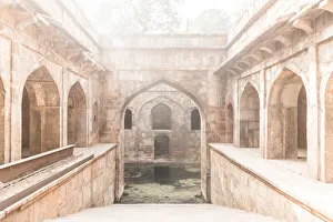 The stepwell at The Red Fort, UNESCO World Heritage Site, Old Delhi, India, Asia The stepwell at The Red Fort, UNESCO World Heritage Site, Old Delhi, India, Asia