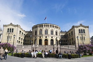 Oslo Cityscape Photography Prints: Stortinget parliament building, Oslo, Norway, Scandinavia, Europe
