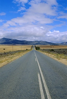 African Mountain Landscapes Prints: Straight road