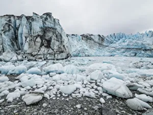 Glacier Bay National Park Prints: Stranded ice on the low tide in front of Lamplugh Glacier, Glacier Bay National Park