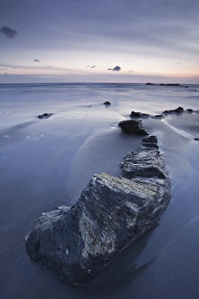 European Coastal Scenery Images Prints: The Strangles beach on the north Cornwall coastline at sunset