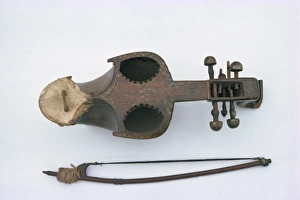 Stringed Musical Instrument Prints: Stringed musical instrument and bow