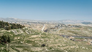 The strong separation fence between Israel and the Palestinian Authority, Middle East The strong separation fence between Israel and the Palestinian Authority, Middle East