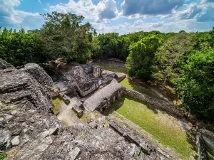 Ancient Mexican Civilization Prints: Structure X, Becan Archaeological Site, Campeche State, Mexico