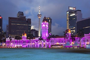 Kuala Lumpur Architecture Prints: The Sultan Abdul Samad Building at night, Kuala Lumpur, Malaysia, Southeast Asia, Asia