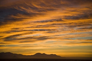 Polar Regions Scenery Prints: Sunset with deep orange clouds