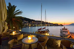 Sunset at Korcula, Korcula, Dalmatia, Croatia, Europe Sunset at Korcula, Korcula, Dalmatia, Croatia, Europe